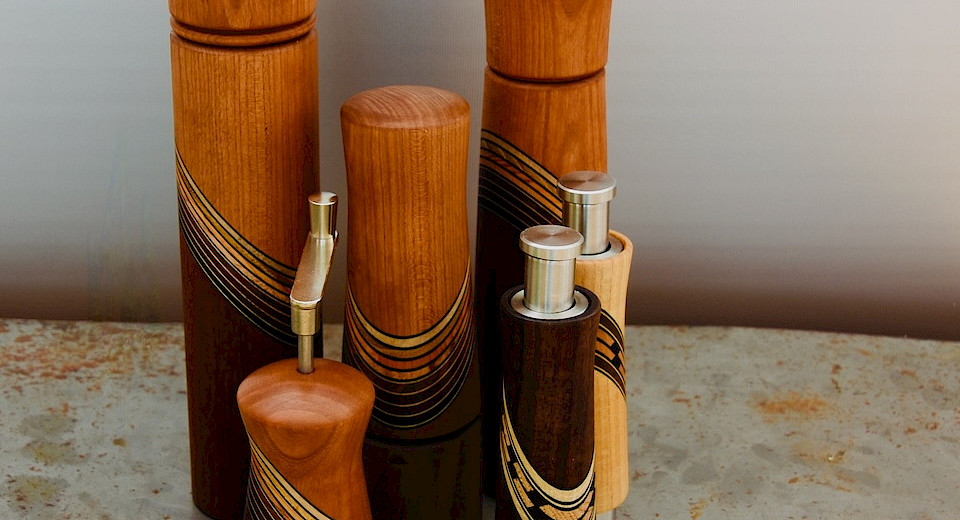 Pfeffermühlen, Salzmühlen und Muskatmühlen